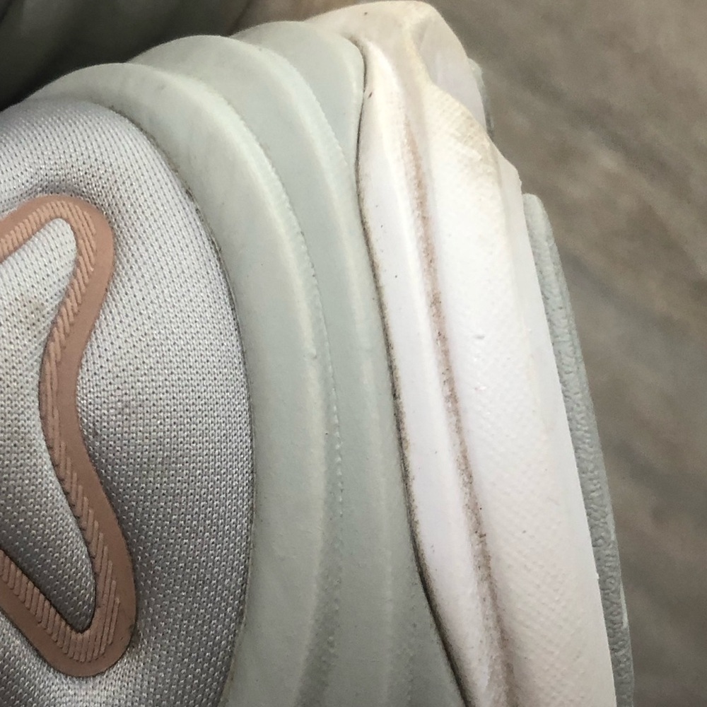 Hoka Women's Light Gray and Pale Pink Running Shoes - Picture 10 of 16